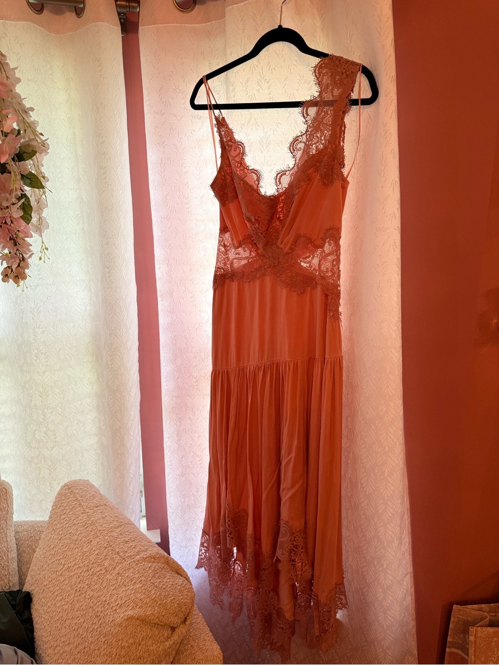 Anthropologie BHLDN Evelyn Lace V-neck High-low Midi Dress - Picture 3 of 8
